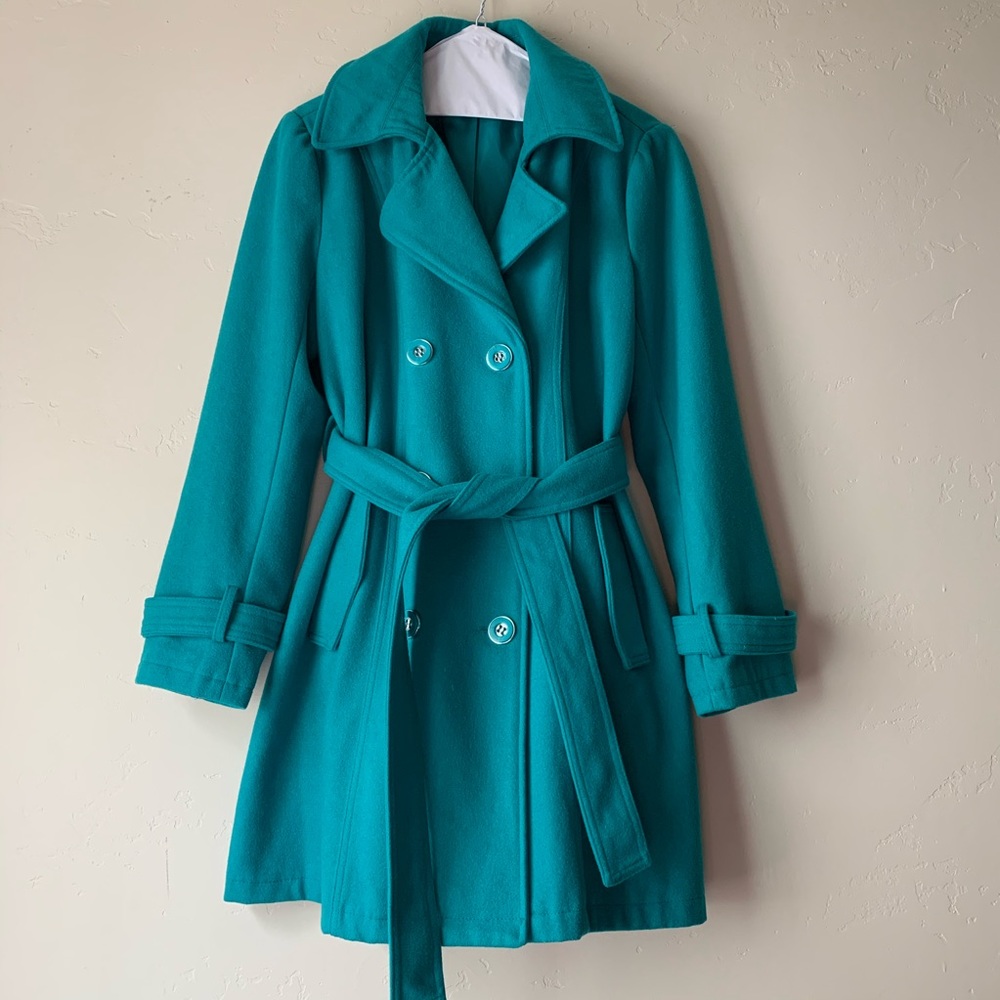 OBO- NY&Co teal wool coat